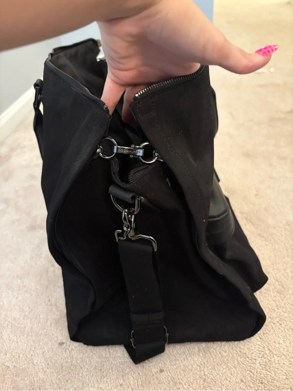 Black Men's Dual-Pocket Briefcase
